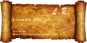 Lorencz Róza névjegykártya